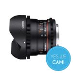 Samyang 12mm T3.1 VDSLR Fisheye Objektiv für Canon EF Profil